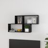 vidaXL Wall Shelf Black Engineered Wood Medium Wall mounting