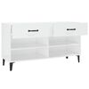 vidaXL Shoe Cabinet High gloss white Engineered wood 40.2x13.8x21.7 in