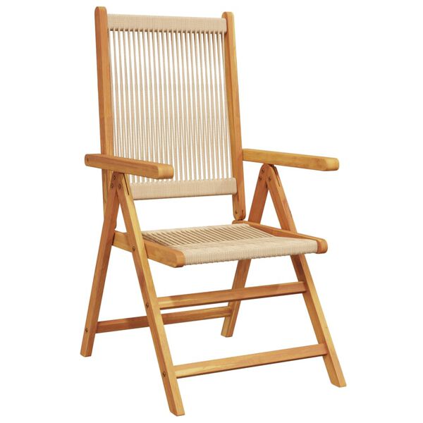 vidaXL Garden Chair Set of 8 Beige Solid Acacia Wood with Oil Finish