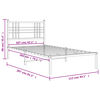 vidaXL Bed Frame Black Powder-Coated Steel 42.1 x 79.9 in