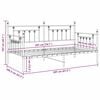 vidaXL Daybed Frame with Headboard White 39.4" x 78.7" Steel