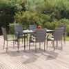 vidaXL Garden Dining Set Grey, Black