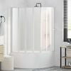vidaXL Shower Bath Screen Wall 55.1 x 66.1" 7 Panels Foldable with Towel Rack