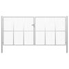 vidaXL Garden Gate Galvanised Steel 157.5x68.9" Silver