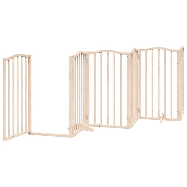 vidaXL Dog Gate Set of 6 Natural Poplar Poplar wood