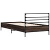 vidaXL Bed Frame Brown Oak Engineered wood, Metal Small Single Durable