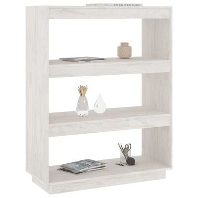 vidaXL Book Cabinet/Room Divider White 31.5"x13.8"x40.6" Solid Wood Pine