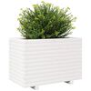 vidaXL Garden Planter White Solid Pine Wood Medium Garden Planter