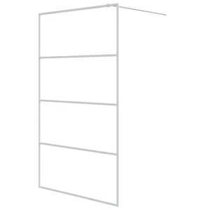 vidaXL Walk-in Shower Wall White 45.3x76.8" Clear ESG Glass