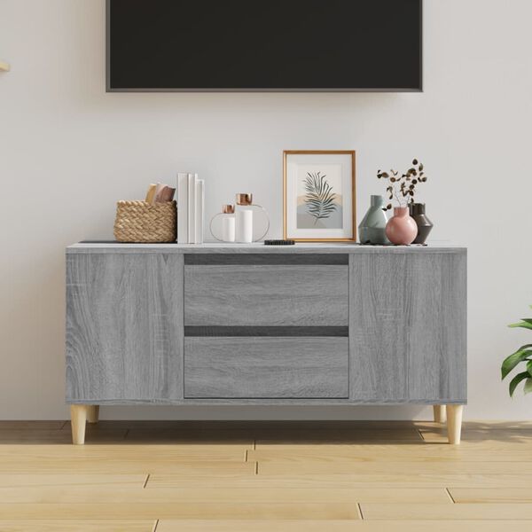 vidaXL TV Cabinet Grey Sonoma Engineered wood Medium TV Cabinet