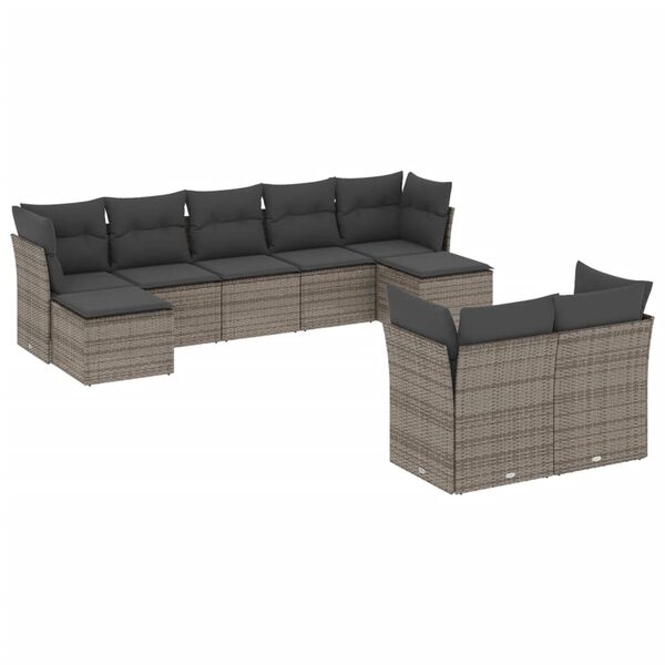 vidaXL Garden Sofa Set Gray, Dark Gray