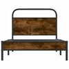 vidaXL Bed Frame Smoked Oak Steel Twin Bed Frame Rectangular