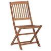 vidaXL Garden Chair Set of 6 Grey, Brown Solid Acacia wood, 100% polyester