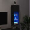 vidaXL TV Cabinet Black Engineered wood, Glass Medium TV Cabinet
