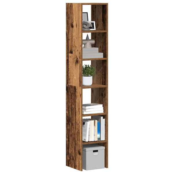 vidaXL Bookcase Set of 2 Old Wood Engineered Wood Medium Stackable