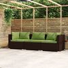 vidaXL 3-seater Sofa Brown, Green