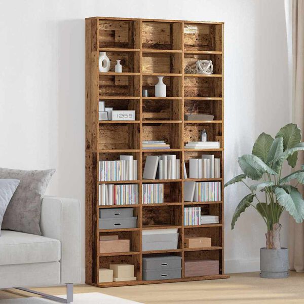vidaXL CD Cabinet Old wood 101 x 23 x 177.5 cm Engineered wood