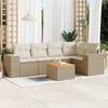 vidaXL Garden Sofa Set Beige PE rattan Large Removable Covers