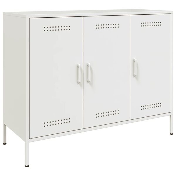 vidaXL Sideboard White Cold-rolled steel Medium Sideboard Rectangular
