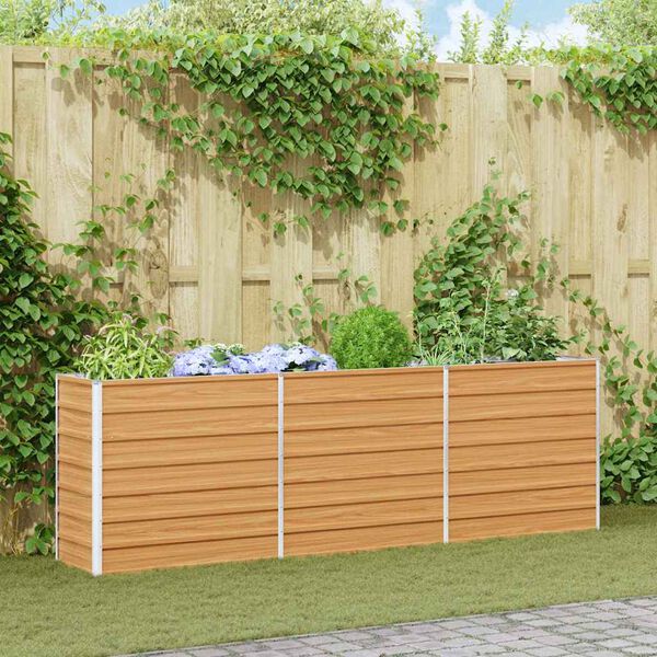 vidaXL Garden Raised Bed Silver Galvanized Steel 94.5x15.7x30.3 in