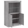 vidaXL Side Cabinet Grey Sonoma Engineered Wood, Glass Medium