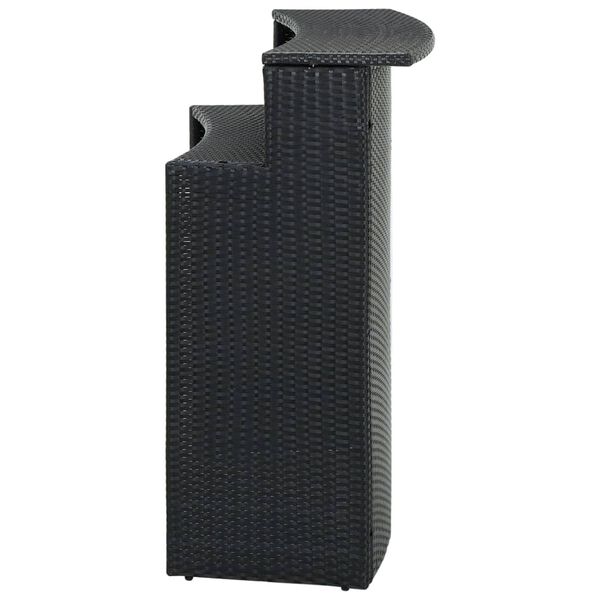 vidaXL Bar Table Black PE rattan Standard Tough Bar Table