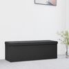 vidaXL Storage Bench Black Faux linen (100% polyester), MDF