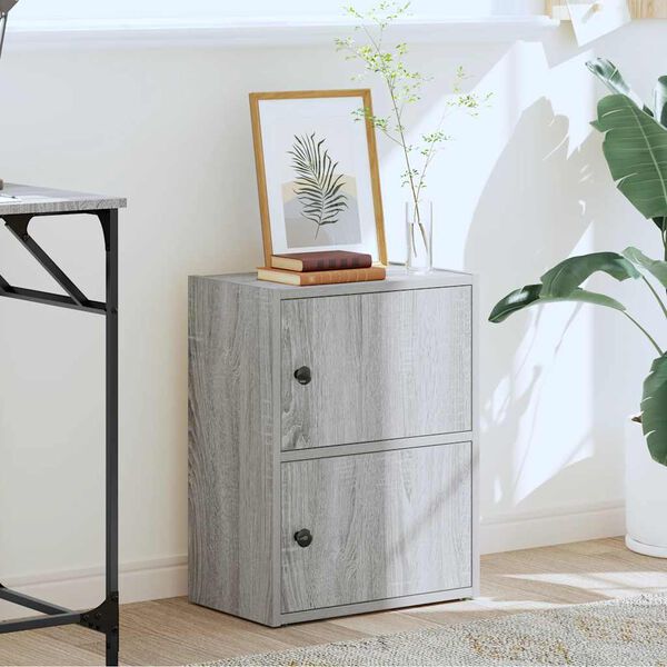 vidaXL Bookcase Grey Sonoma Engineered wood Small Bookcase Rectangular