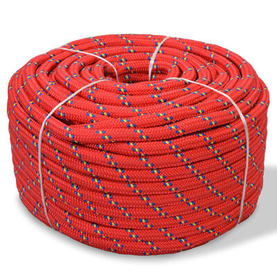 vidaXL Marine Rope Polypropylene 0.55" 1968.5" Red