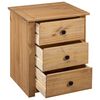 vidaXL Bedside Cabinet Natural Solid pine wood Medium Bedside Cabinet