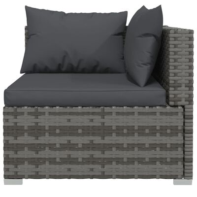 vidaXL 13 Piece Garden Lounge Set with Cushions Gray Poly Rattan