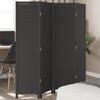 vidaXL Room Divider 4 Panels Black Solid Wood Paulownia