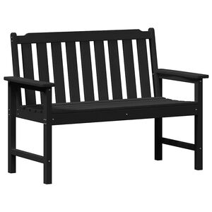 vidaXL Garden Bench Black 47.24 x 23.23 x 34.65 in HDPE