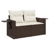 vidaXL Garden Sofa Set Brown PE rattan 6 Piece Modular Garden Sofa Set