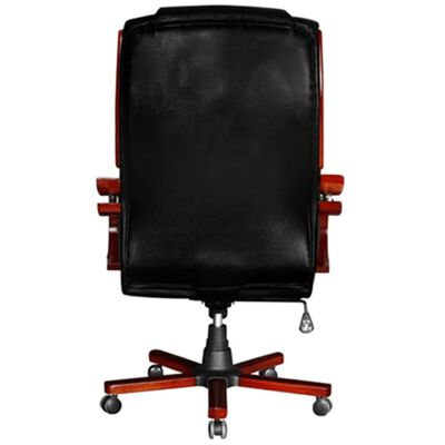 Black Real Leather Office Chair High Back