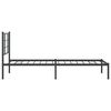 vidaXL Bed Frame Black Powder-coated Steel Single Modern Bed Frame