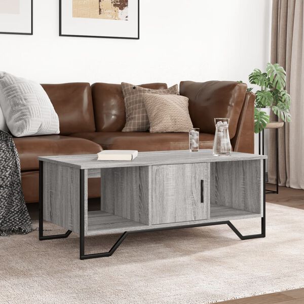 vidaXL Coffee Table Gray Sonoma Engineered wood 39.4 x 20.1 x 15.7 in
