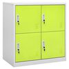 vidaXL Locker Cabinet Set of 5 Light Grey and Green Steel Medium