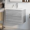 vidaXL Sink Cabinet With Basin Grey Sonoma, White Engineered wood, Ceramic
