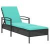 vidaXL Sun lounger Reclining Black 63 x 200 x 81cm poly rattan