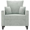 vidaXL Sofa Chair Light grey Velvet (100% polyester), metal, textilene