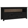 vidaXL TV Cabinet Black Solid pine wood, metal