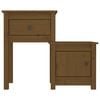 vidaXL Bedside Cabinet Honey brown Solid Pine Wood Medium