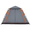 vidaXL Camping Tent Dome 5-Person Gray and Orange Quick Release