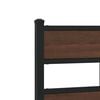 vidaXL Bed Frame Brown oak Steel, engineered wood Twin Bed Frame