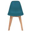 vidaXL Dining Chair Set of 6 Turquoise Plastic seat and rubberwood legs