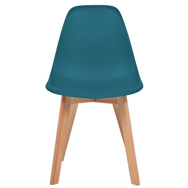 vidaXL Dining Chair Set of 6 Turquoise Plastic seat and rubberwood legs