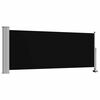 vidaXL Side Awning Black Screen + Grey Stand Polyester, Powder-Coated Iron