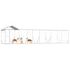 vidaXL Outdoor Dog Kennel Silver Galvanized Steel 32.8 x 6.6 x 8.2 ft