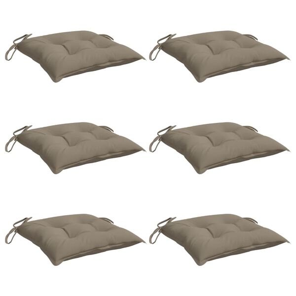 vidaXL Chair Cushion Set of 6 Taupe Oxford fabric (100% polyester)